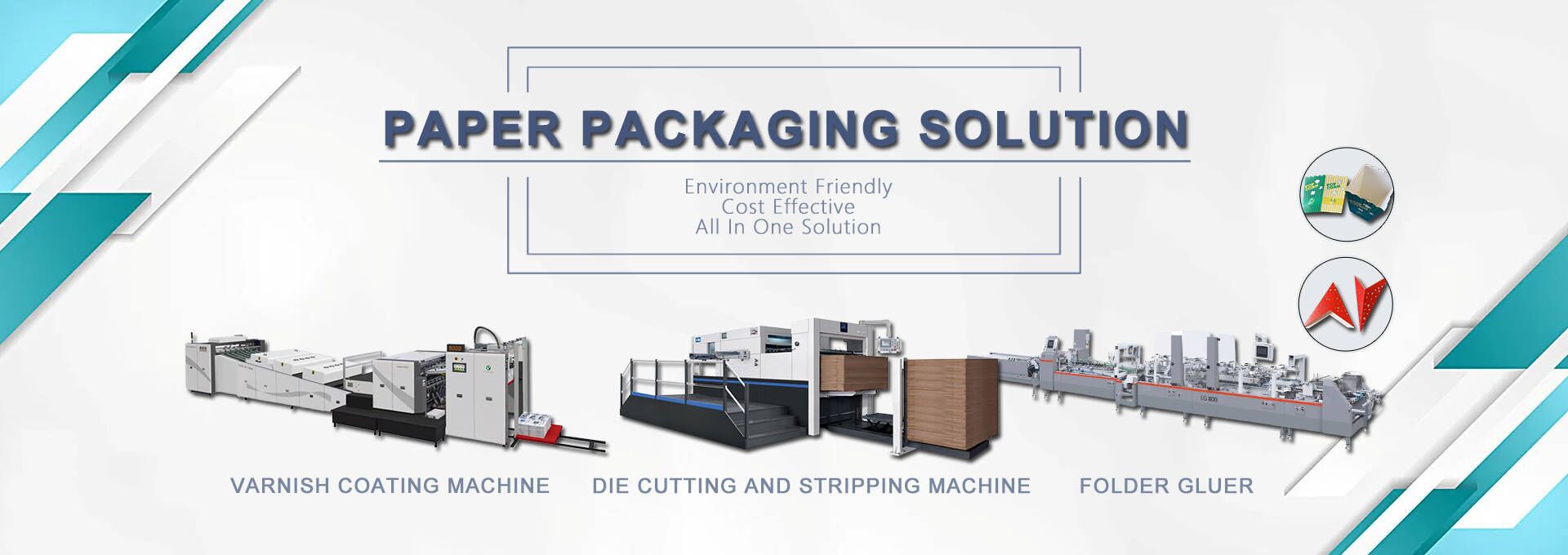 Varnishing Machine Die Cutter Folder Gluer for paper packaging